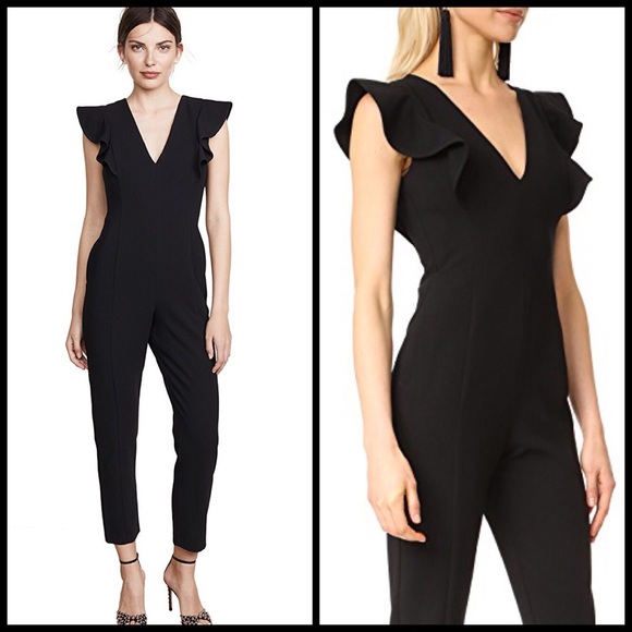 black ruffle jumpsuit
